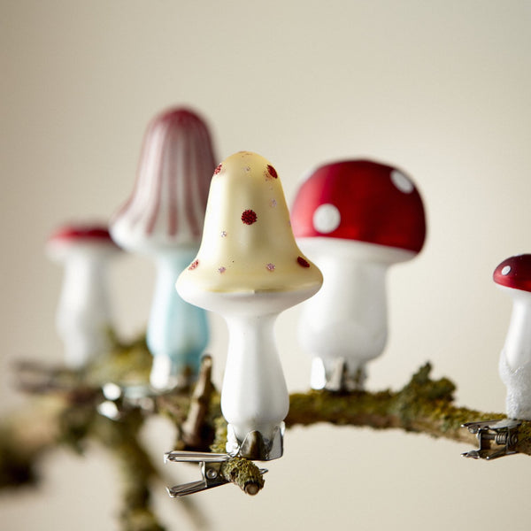 Mushroom Christmas Tree Ornaments by Bungalow 