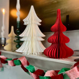 red honeycomb paper Christmas tree 