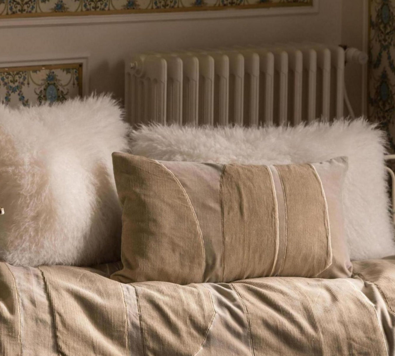 betani white fluffy cushions and throws