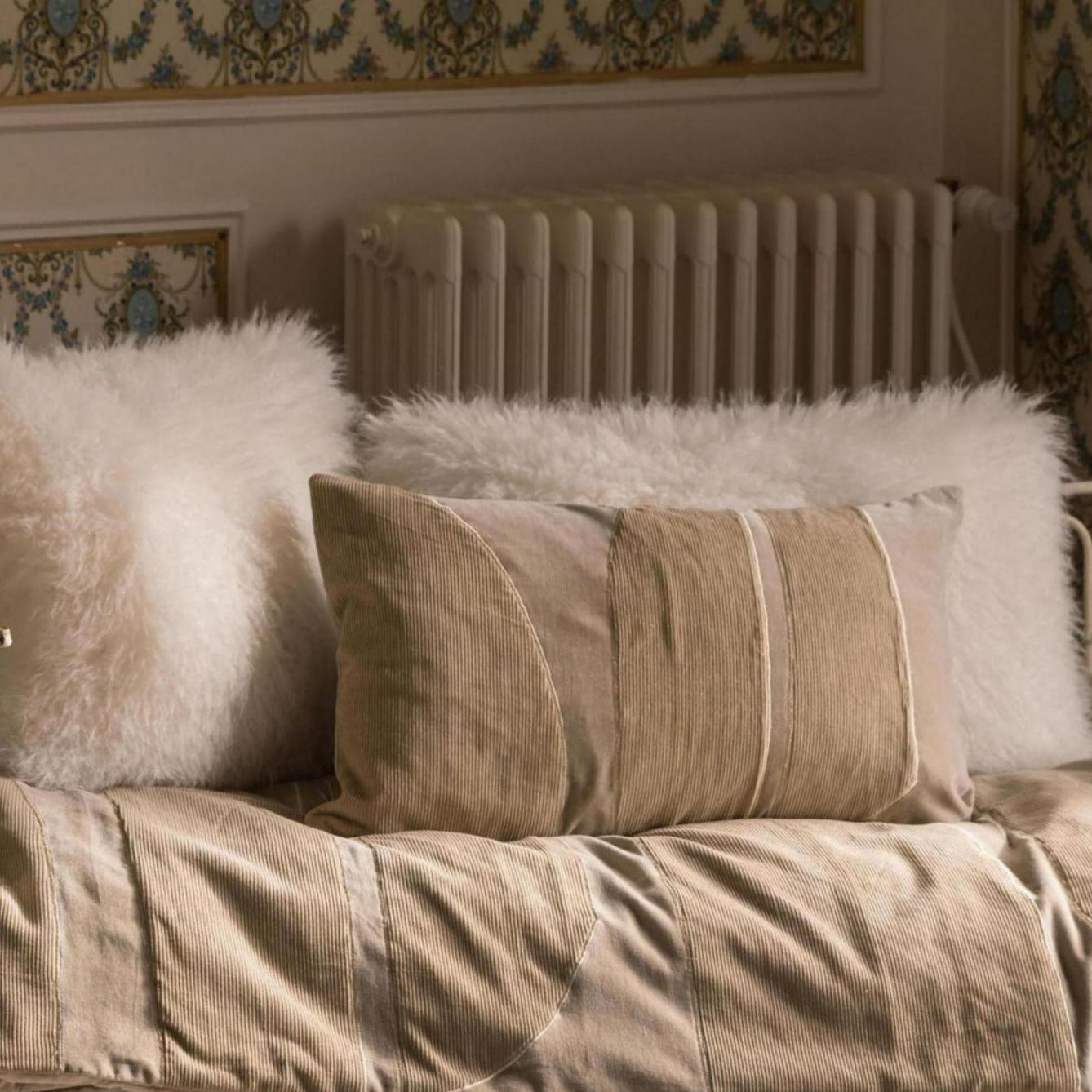 betani white fluffy cushions and throws