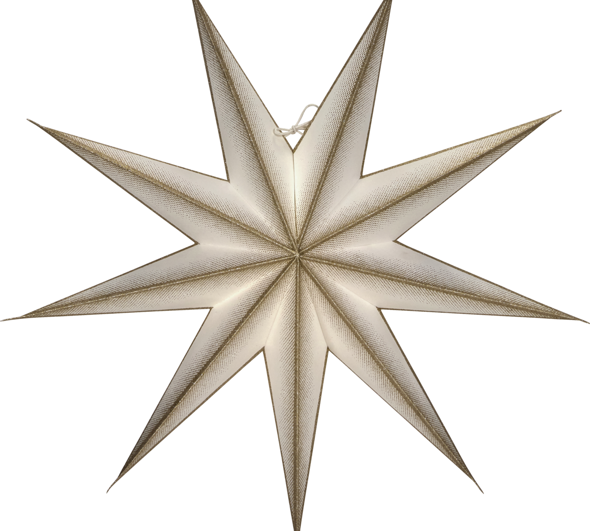 Hanging Paper Star in Ivory and Gold