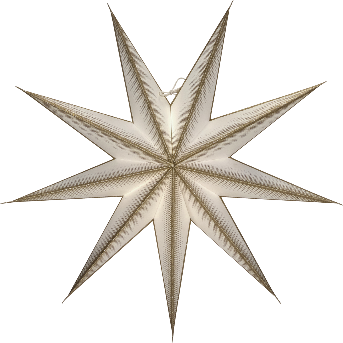 Hanging Paper Star in Ivory and Gold