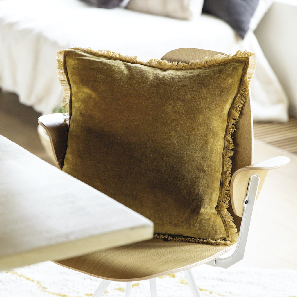 bronze velvet cushion