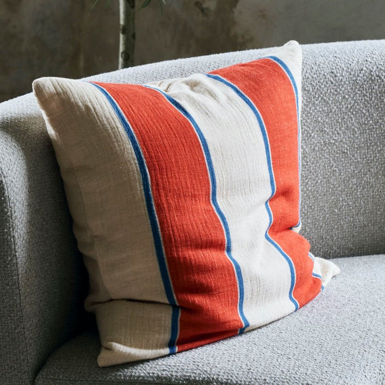 red, white and blue stripe cushion by House Doctor 