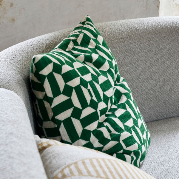 Geometric green cushion by House Doctor 