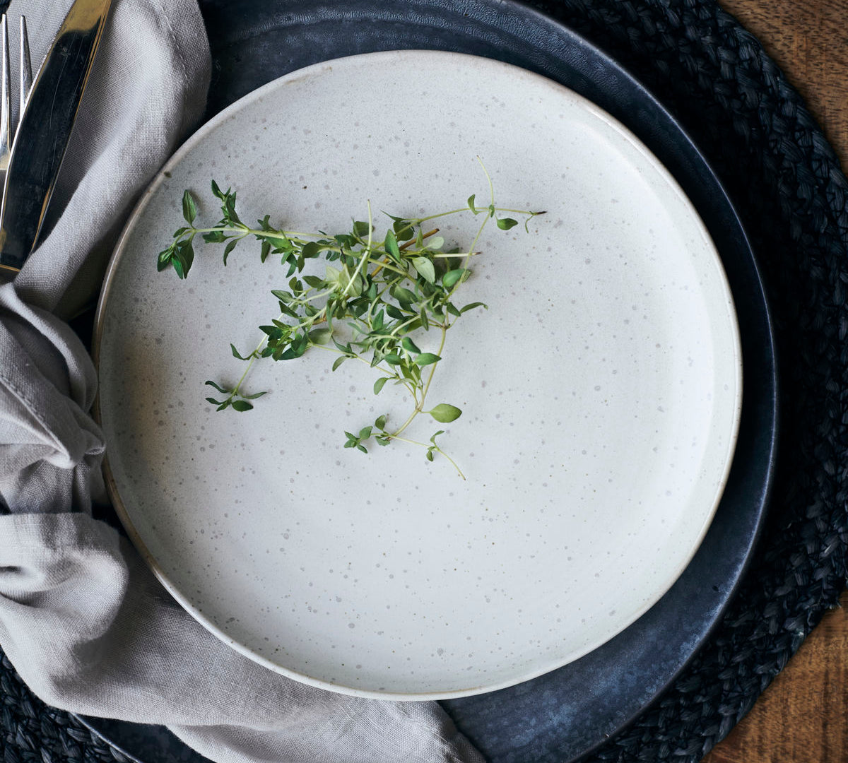 with with grey speckle small plates by House Doctor