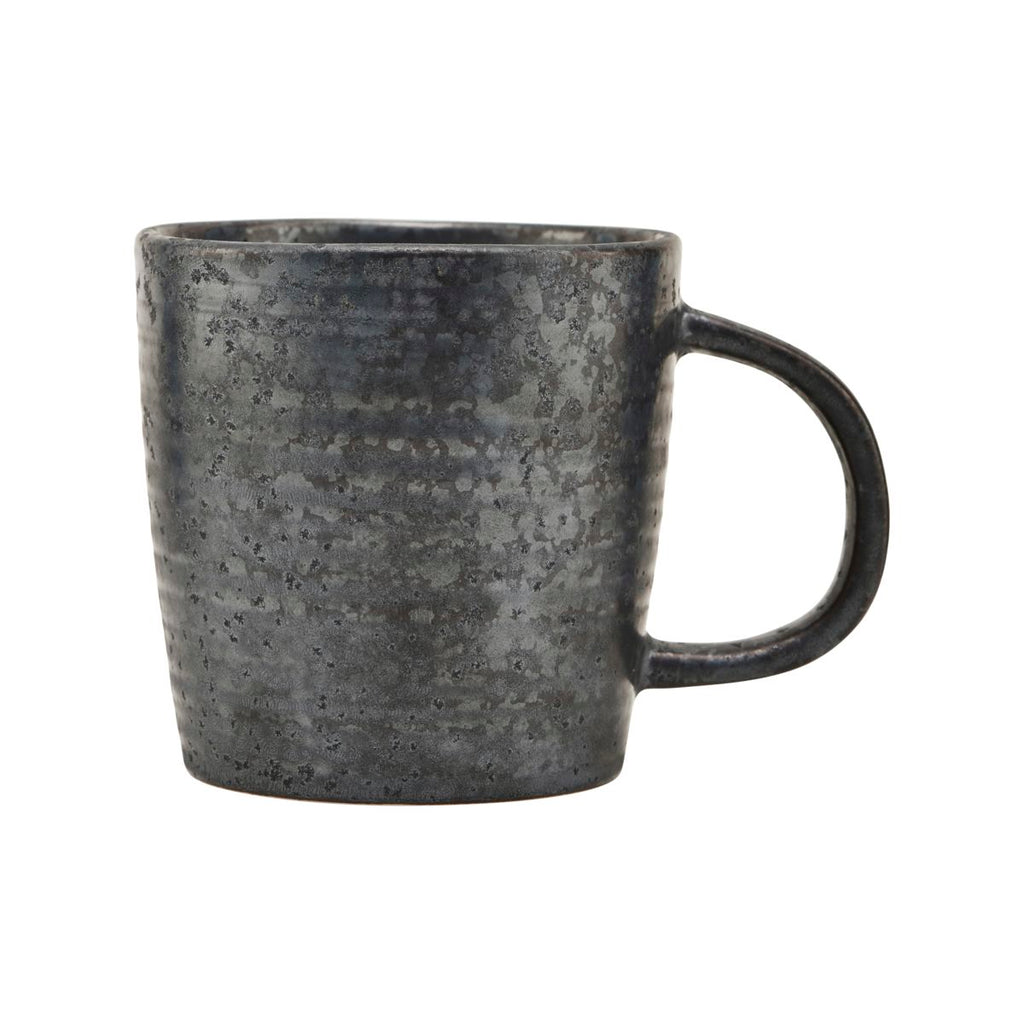 black mug with rustic glaze