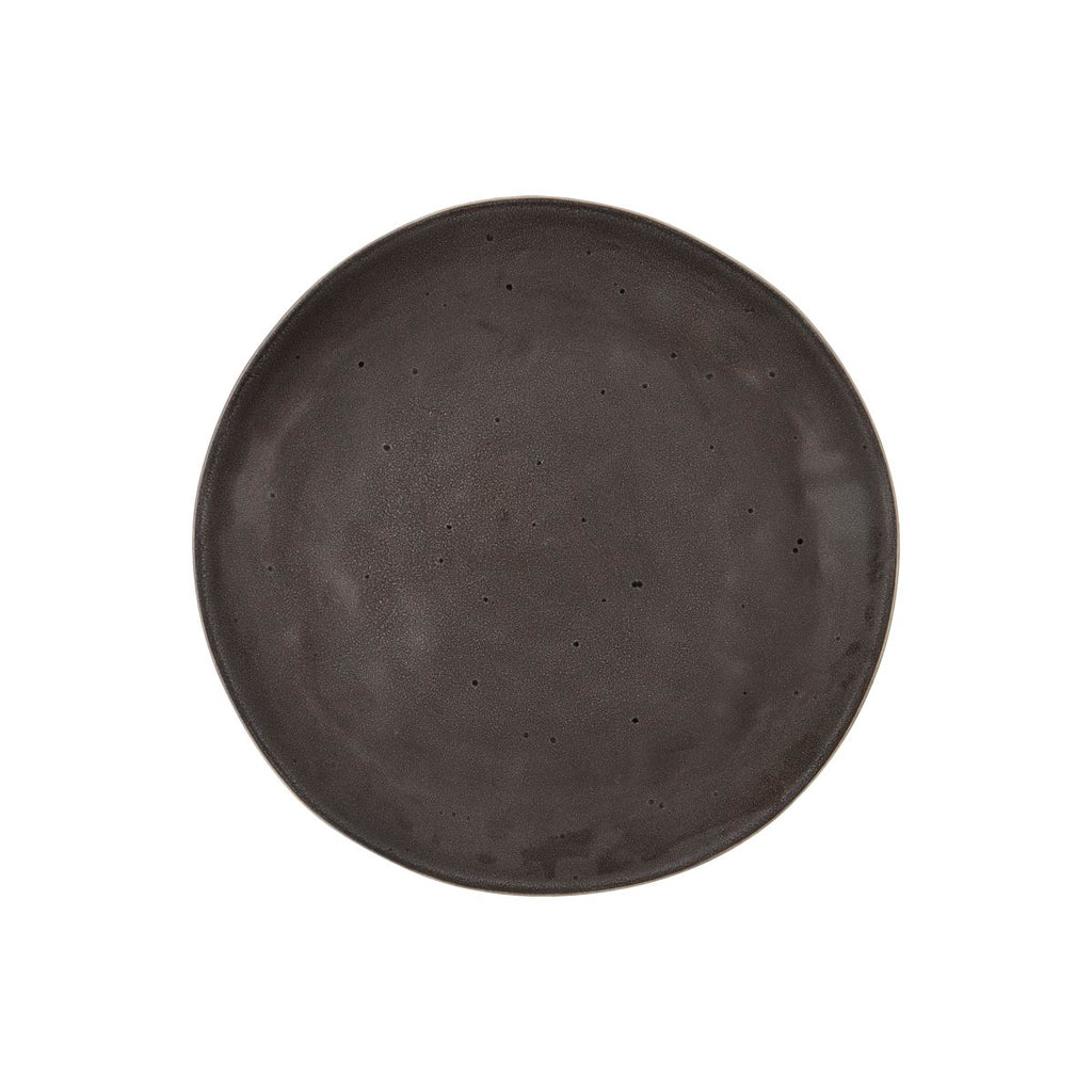 Dark grey rustic stoneware plate by House Doctor