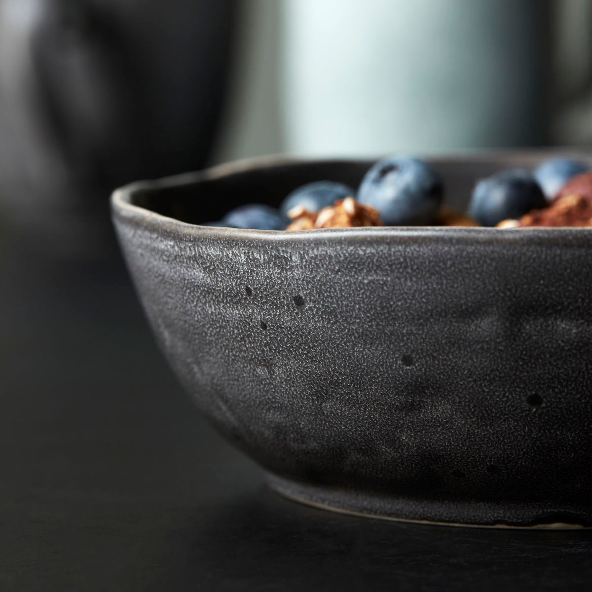 rustic bowl in dark grey by House Doctor