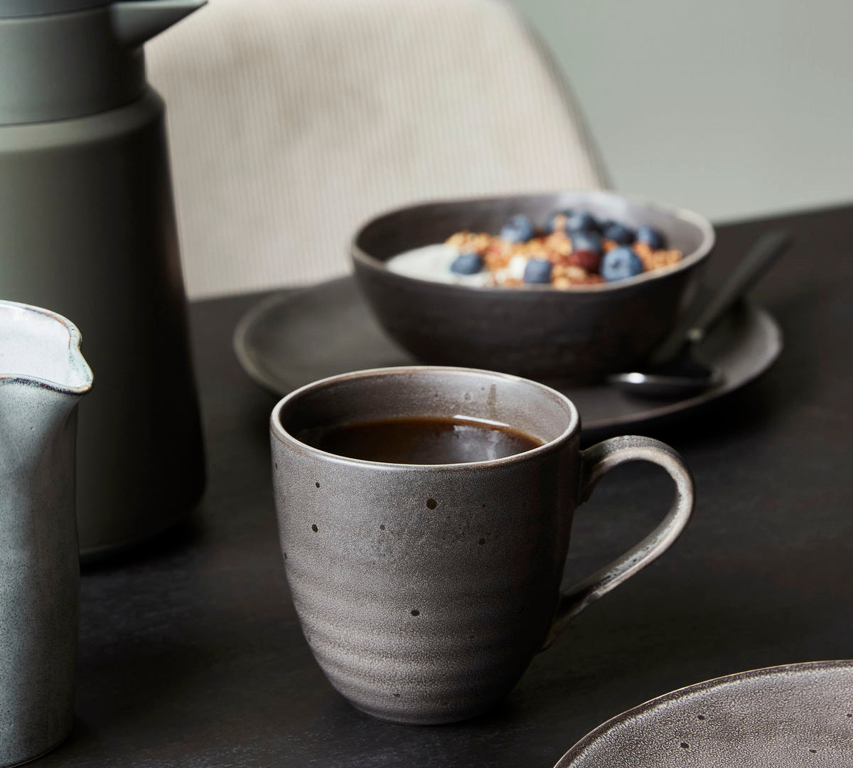 dark grey rustic style mug by House Doctor