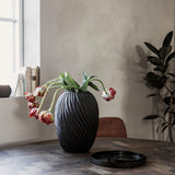 large oval shaped glass vase 