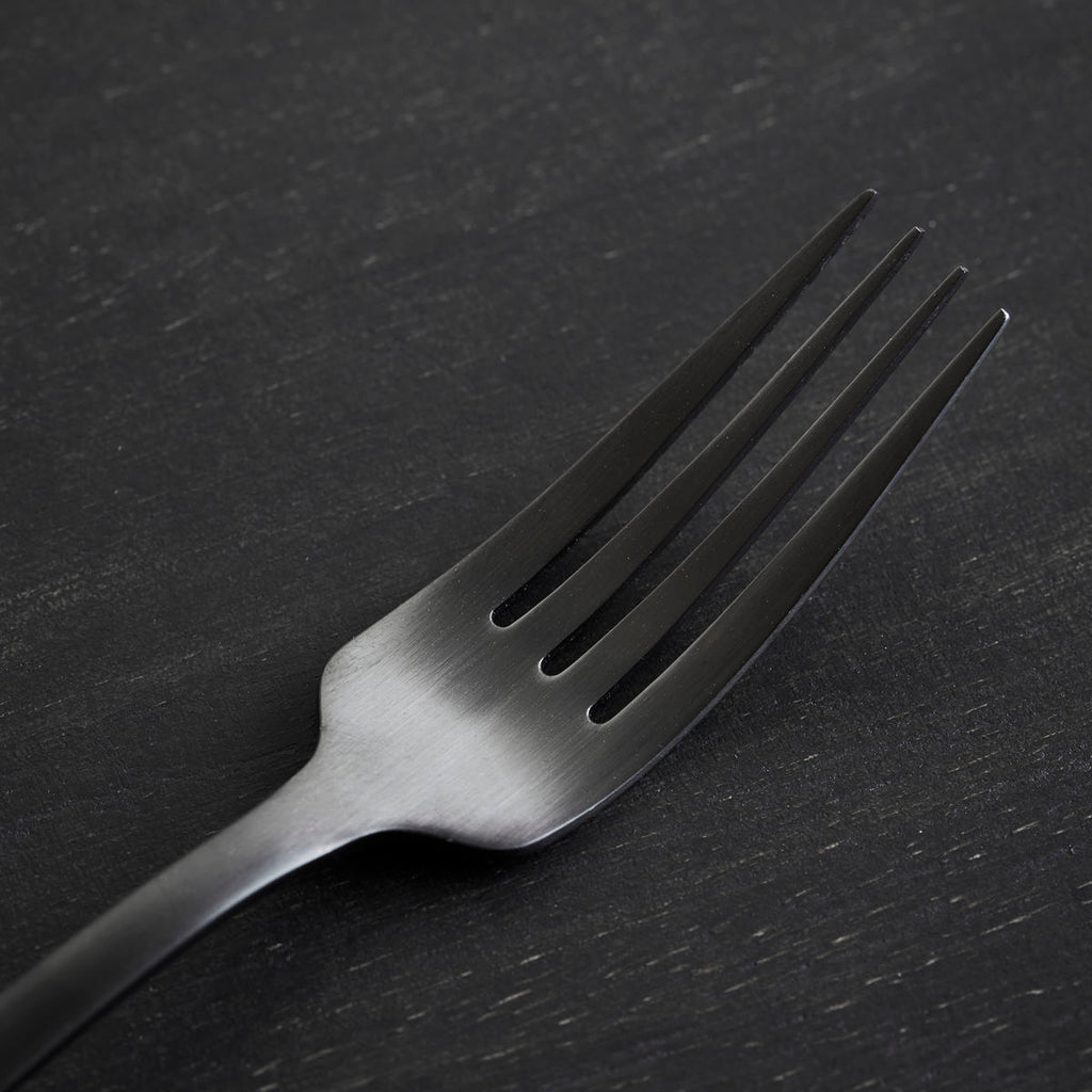 stainless steel fork in a dark grey by House Doctor 