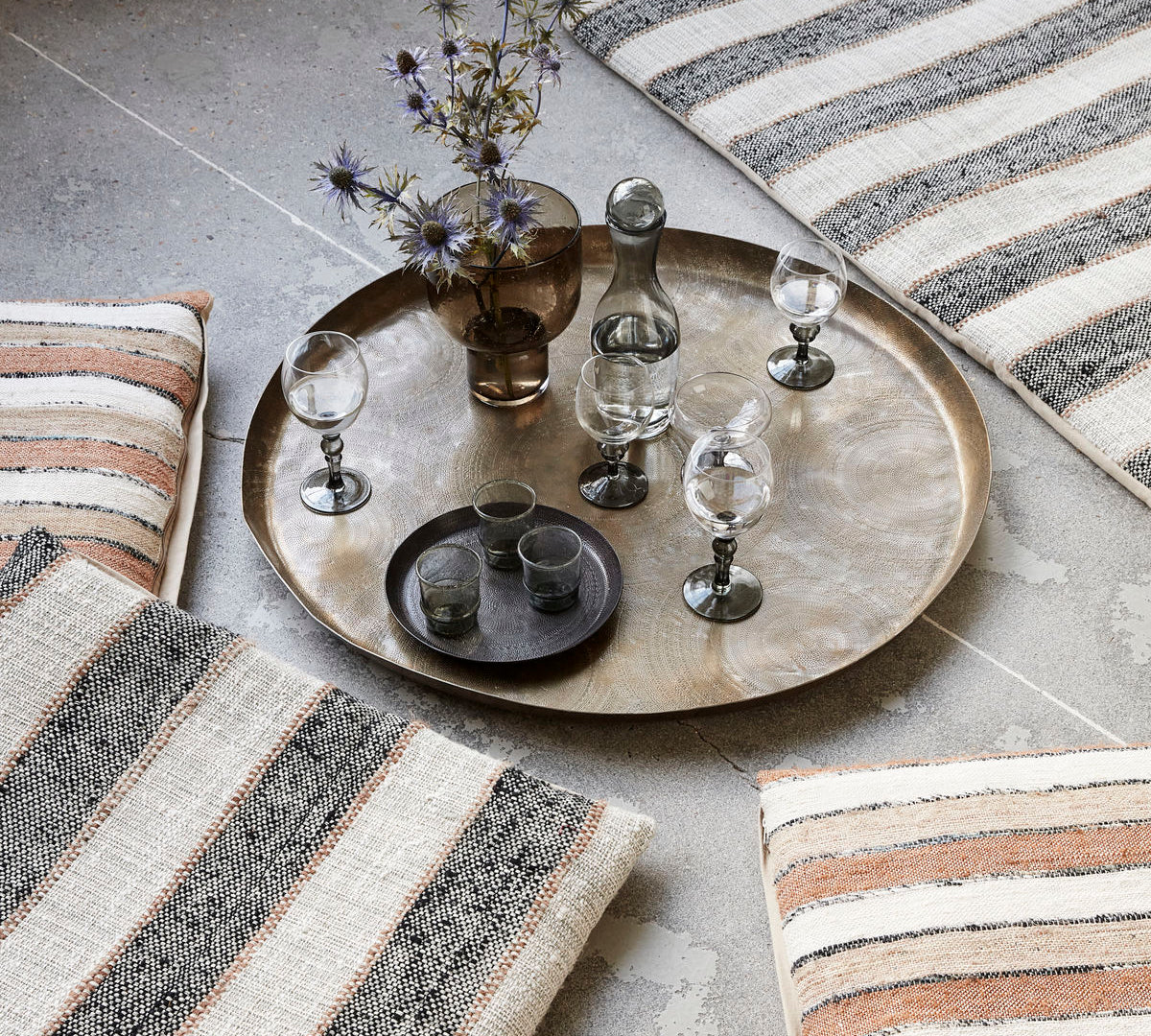 large etched brass tray Jhansi 