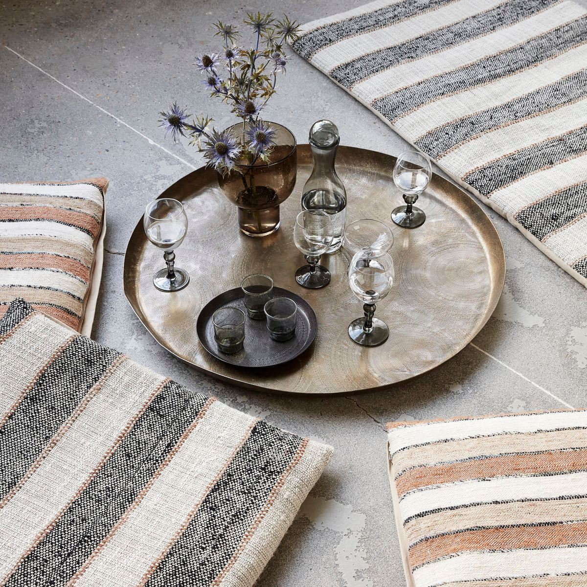 large etched brass tray Jhansi 