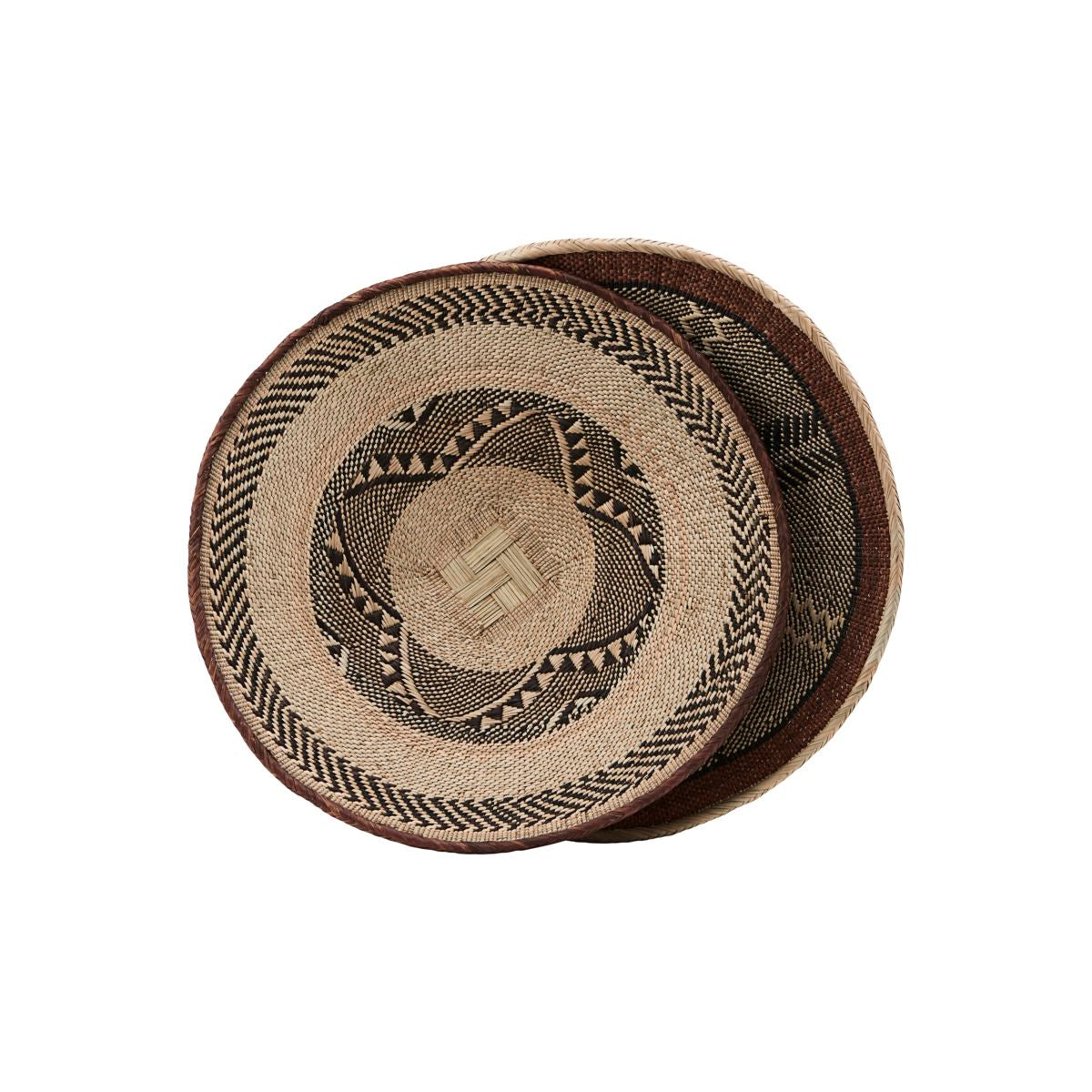 Handmade decorative basket in black and white