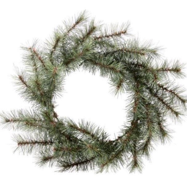 faux pine wreath with lights 