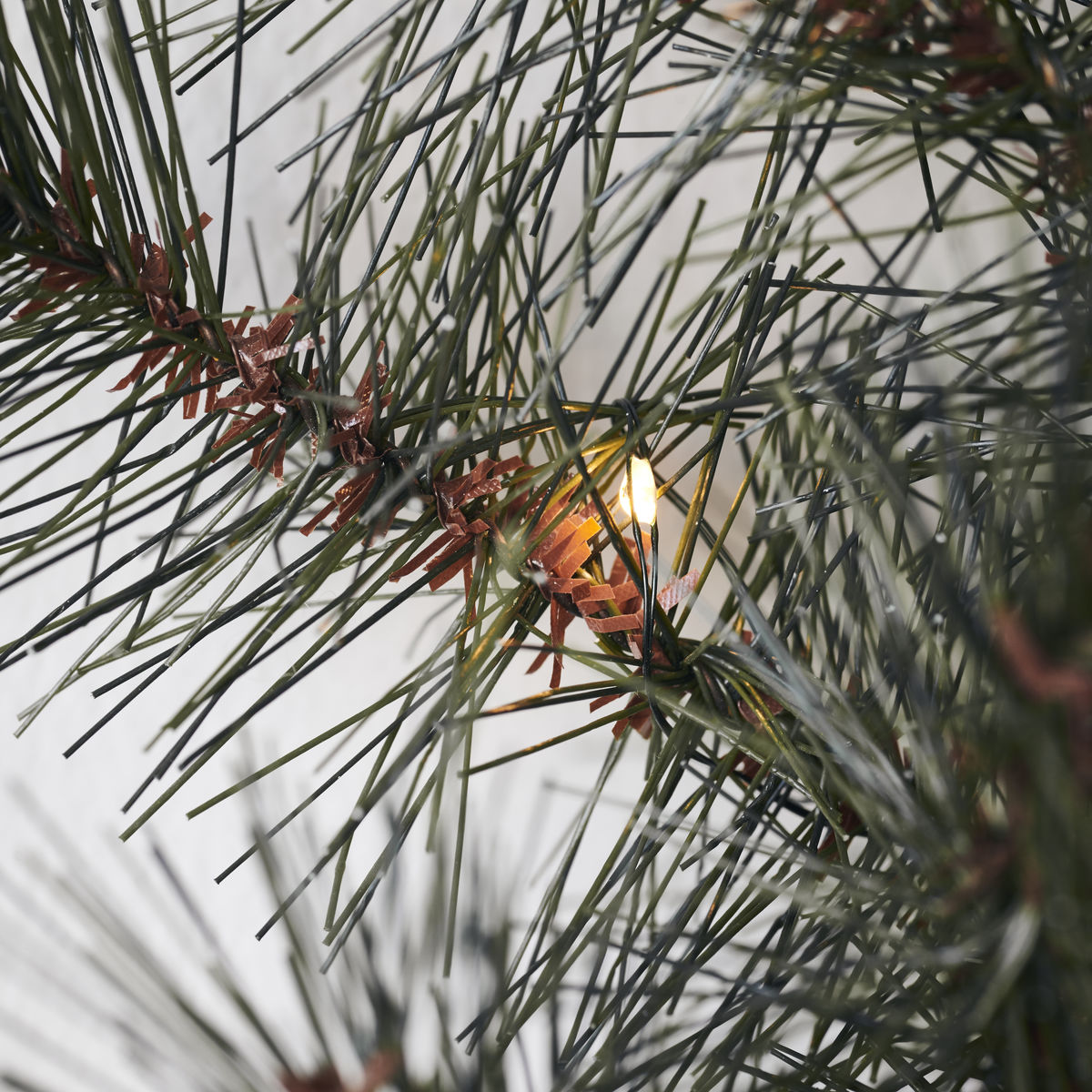 detail of LED lights on wreath