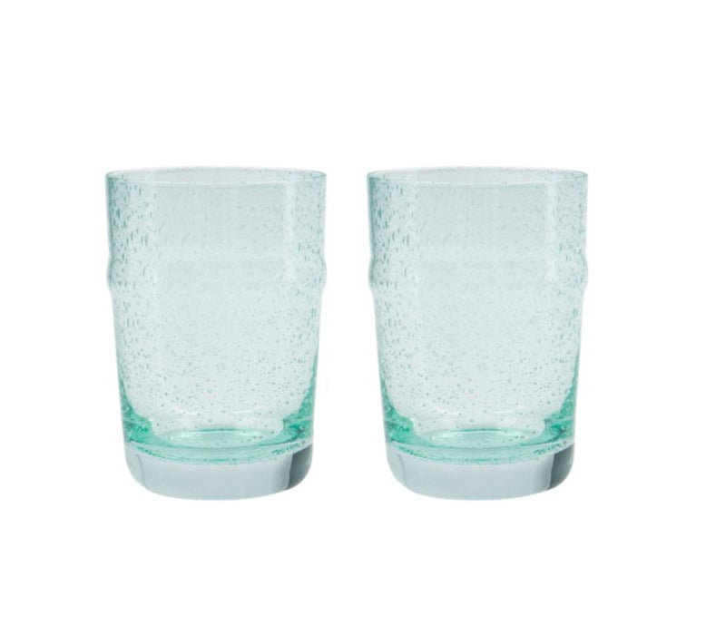set of two pale blue drinking glasses by House Doctor