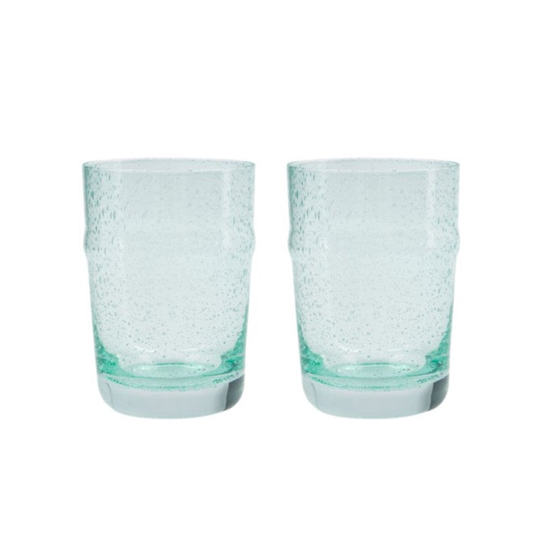 set of two pale blue drinking glasses by House Doctor