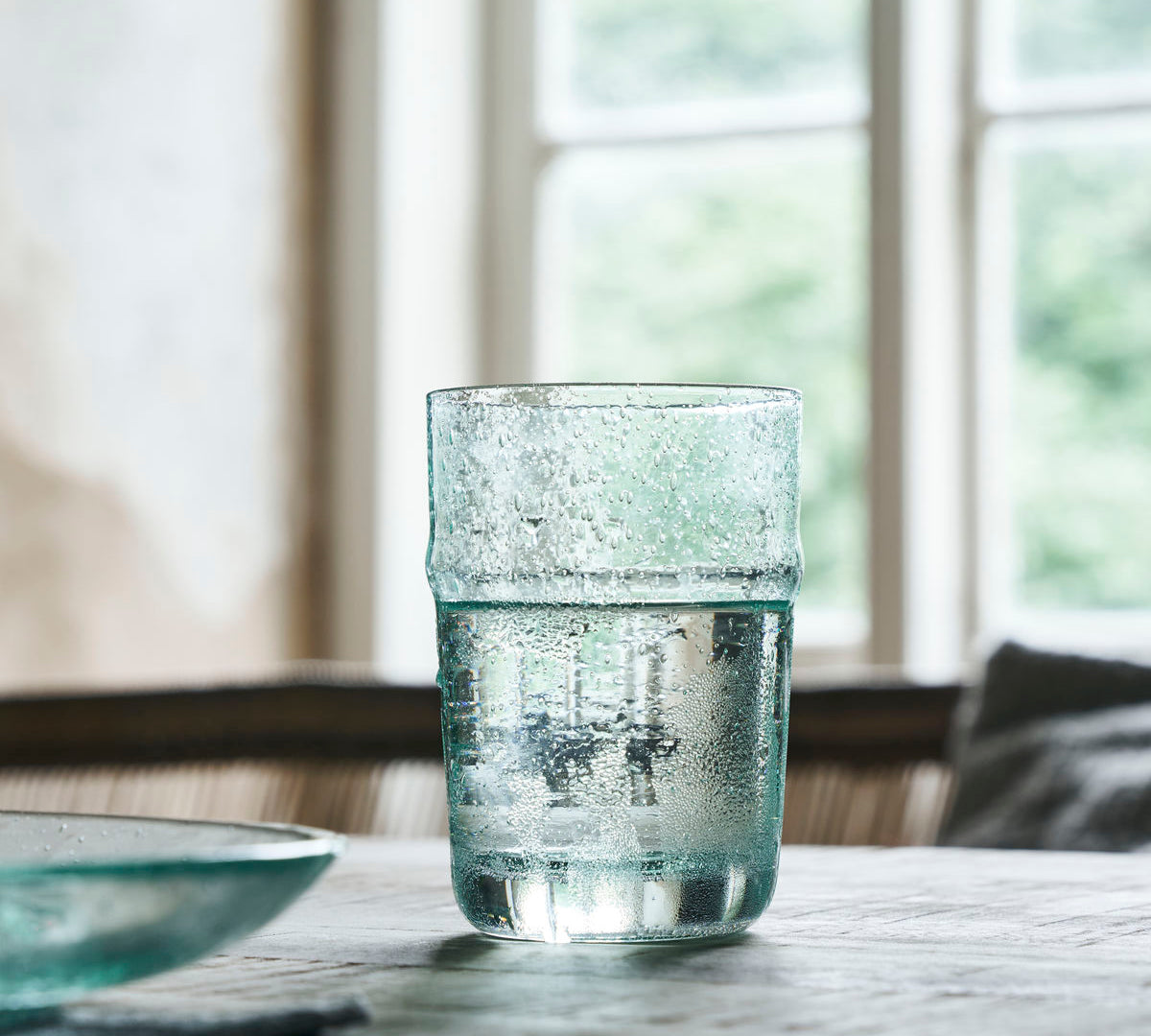 rain aqua water glass by House Doctor