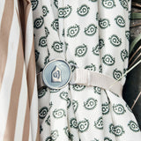 detail of print on the garden umbrella 