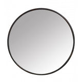 simple black round mirror
