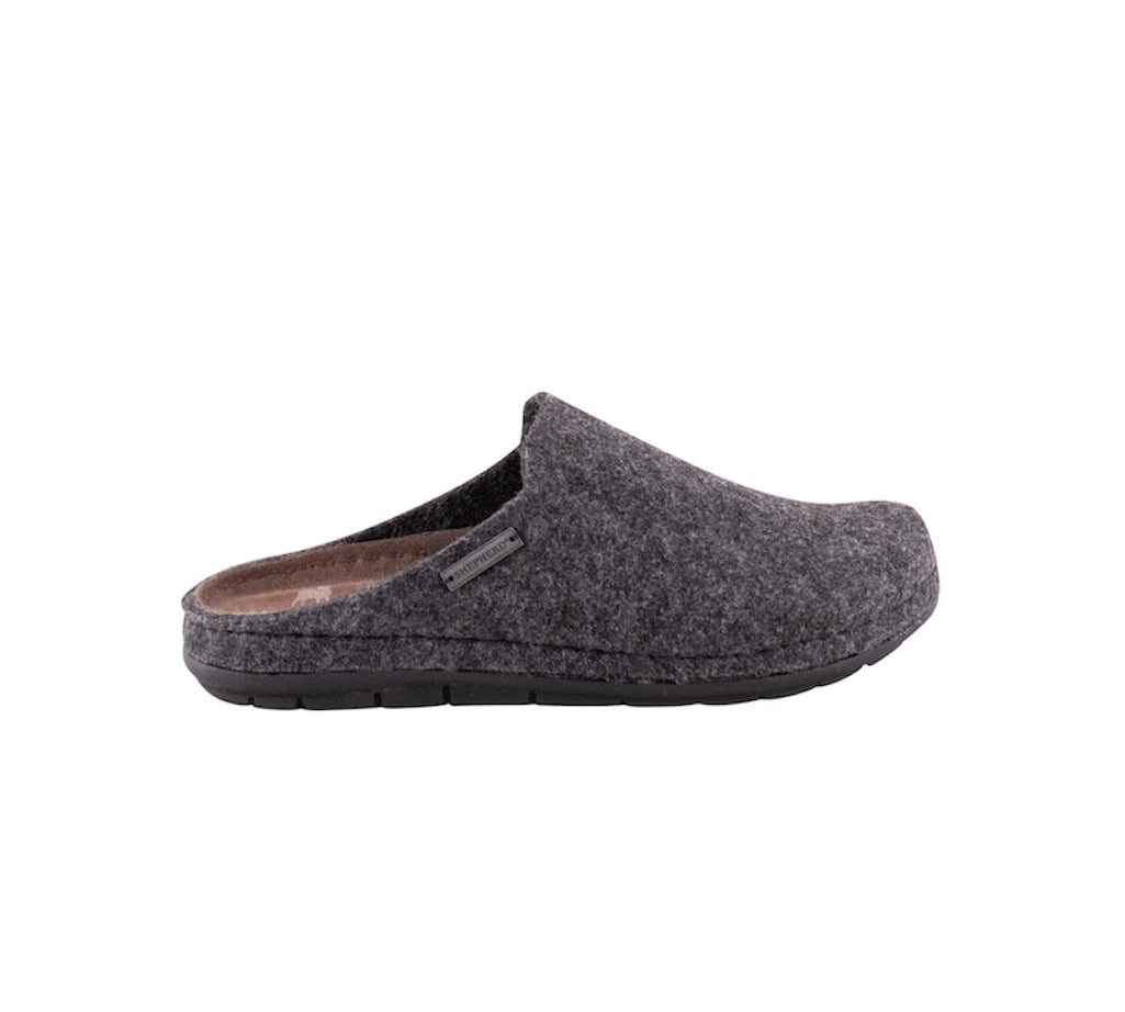 Samuel felt wool slippers in dark grey