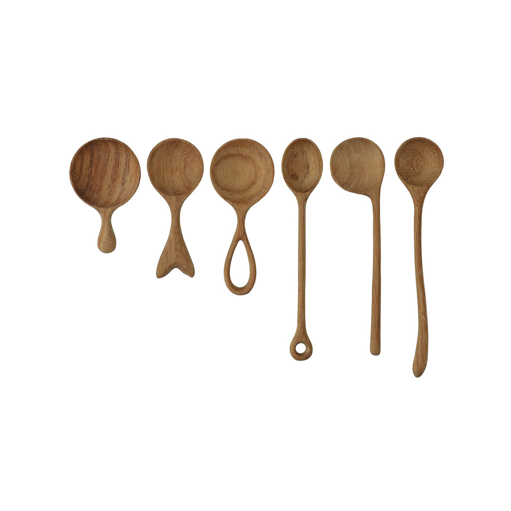 set of six decorative wooden spoon set