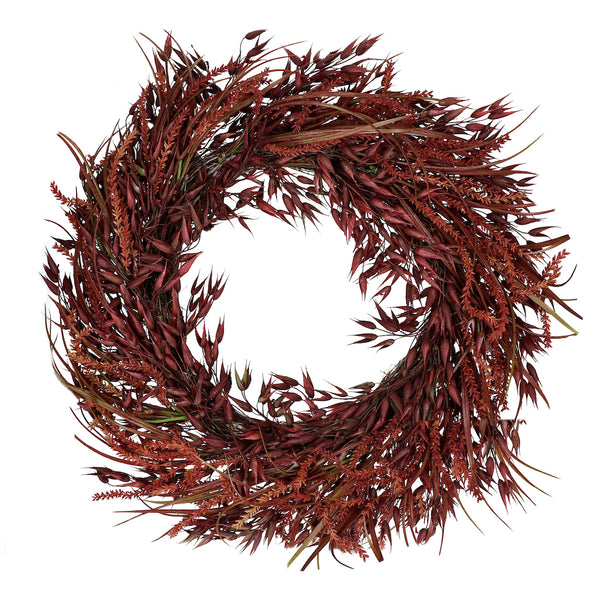 large artificial red foliage Christmas wreath by Pomax
