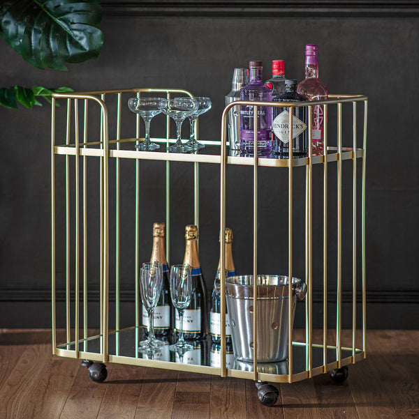 Champagne gold drinks trolley 