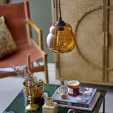 amber brown glass round pendant light