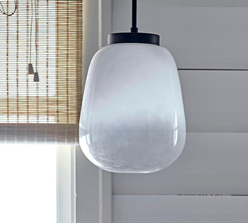 white glass ceiling light