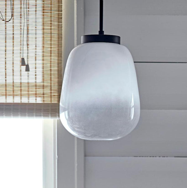 white glass ceiling light