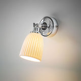 Alma bathroom wall light with a white ceramic shade 