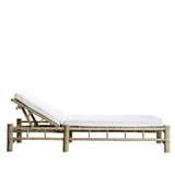 white sun lounger with white cushion
