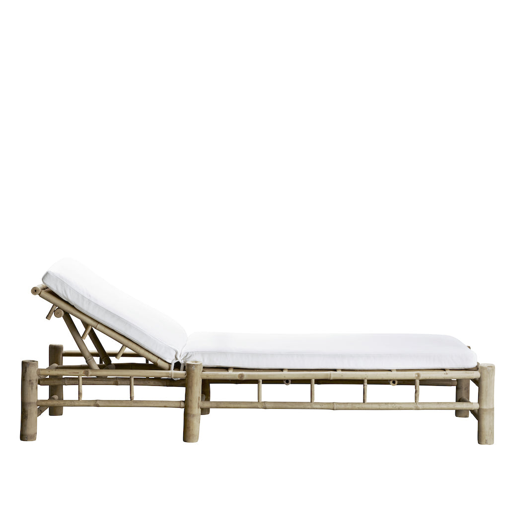 white sun lounger with white cushion