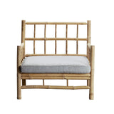 bamboo garden chair with grey cushion 