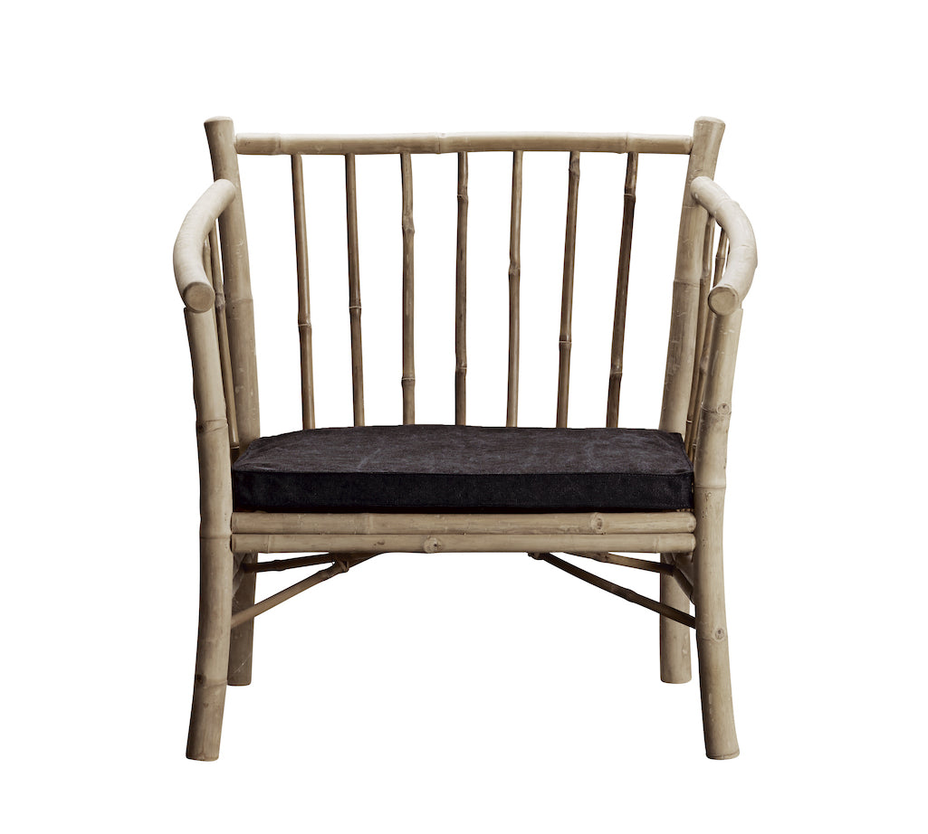 Tine K bamboo chair with grey cushion