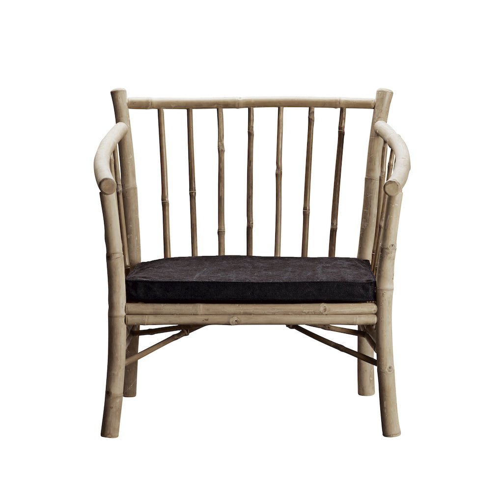 Tine K bamboo chair with grey cushion