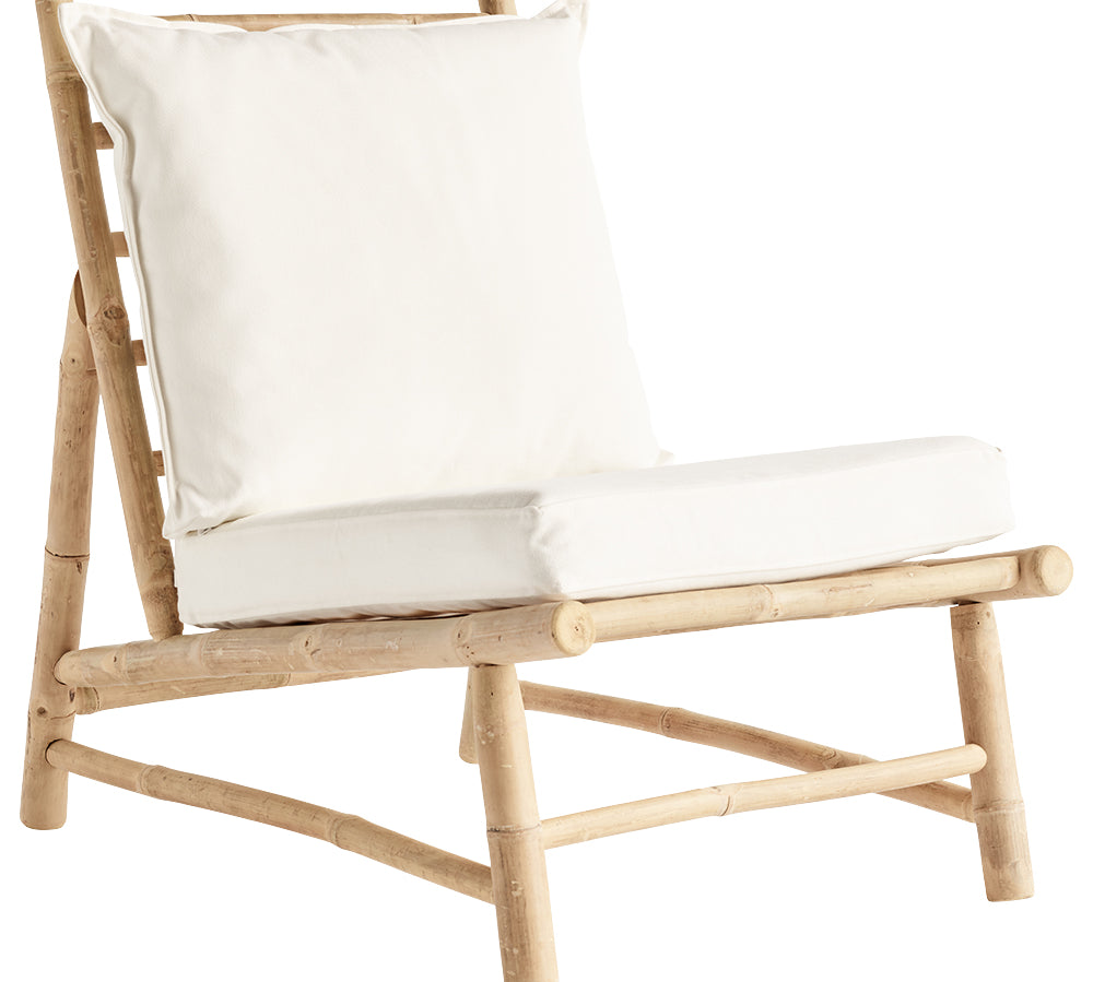 bamboo chair with white cushion by Tine K
