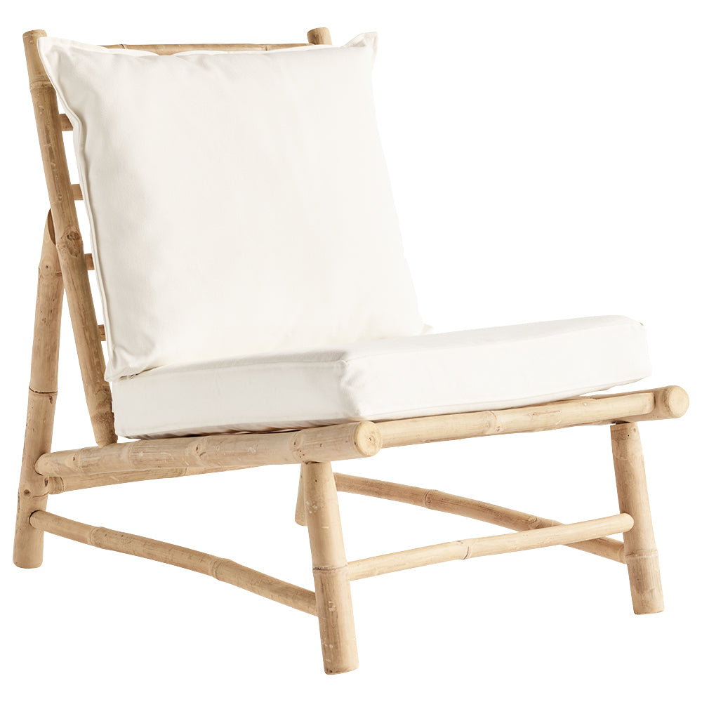 bamboo chair with white cushion by Tine K