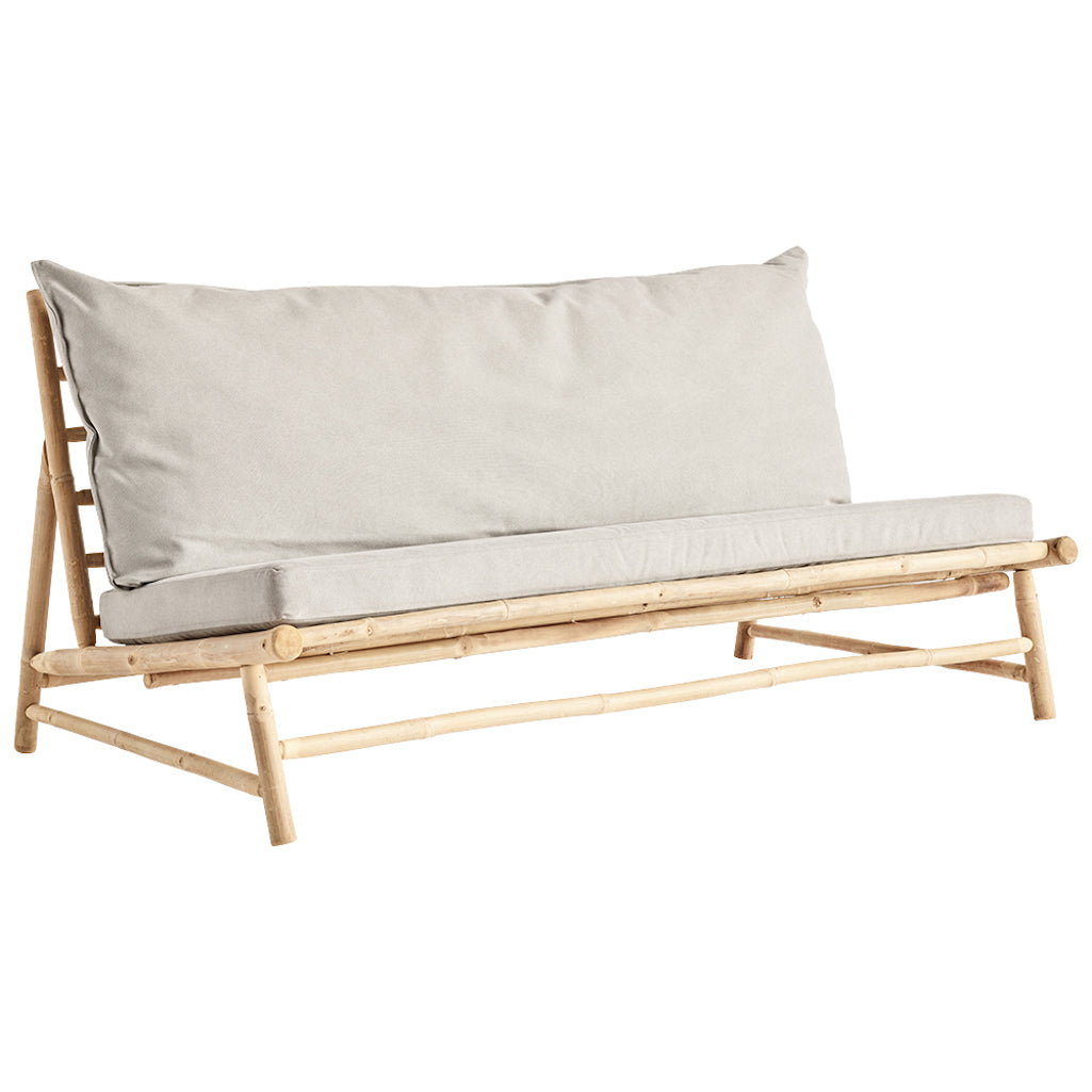 Tine K outdoor sofa with grey cushions