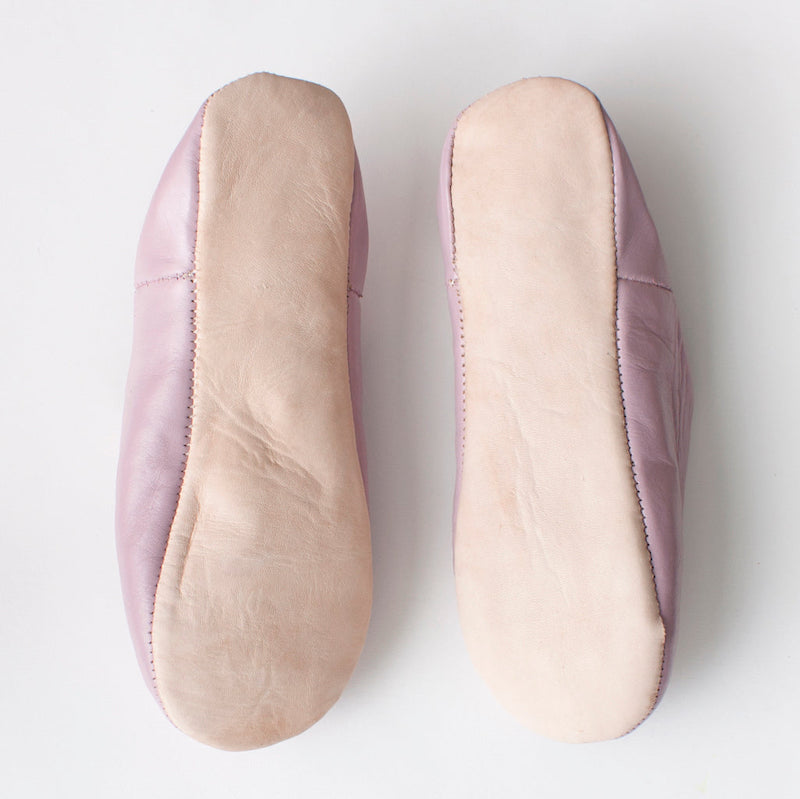 Pink leather Moroccan slippers