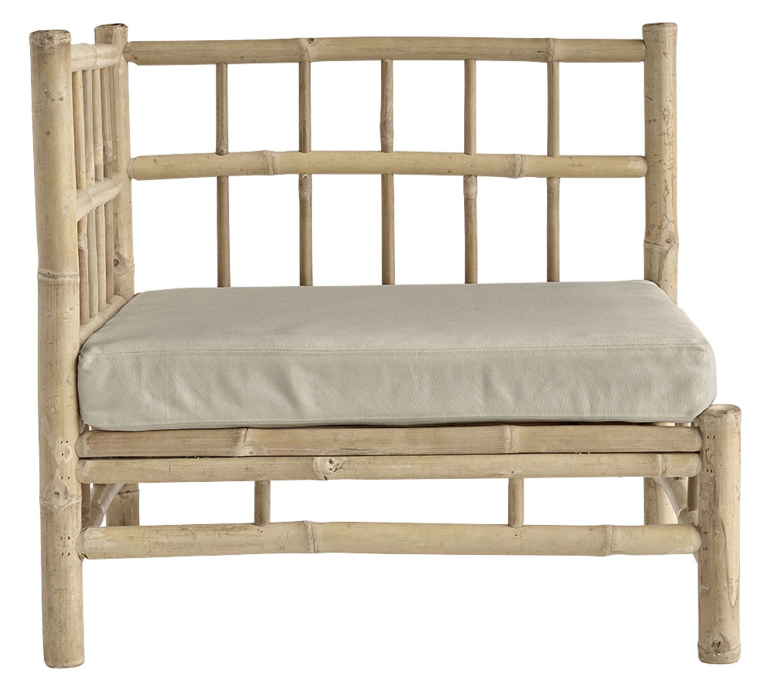 corner modular bamboo sofa in sand