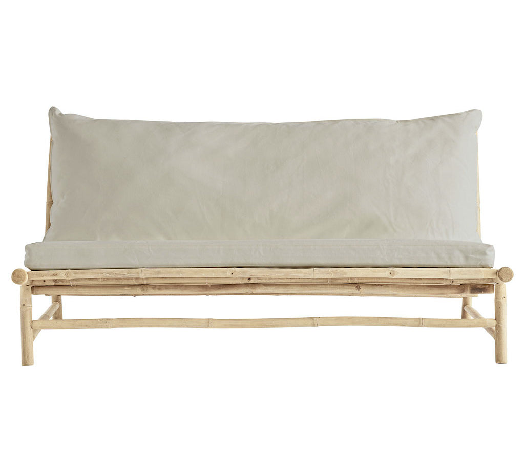 bamboo outdoor sofa in sand