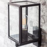 Grey metal carriage style outdoor wall light 