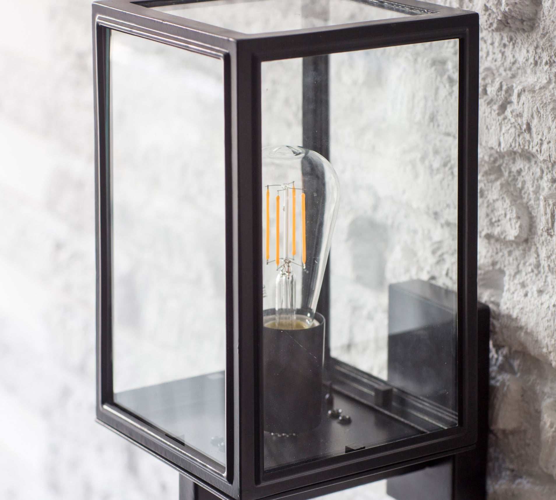 Grey metal carriage style outdoor wall light 