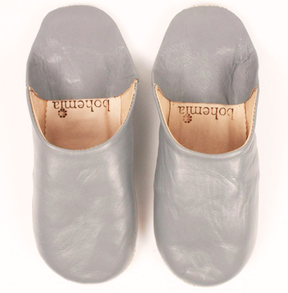 grey babouche Moroccan slippers