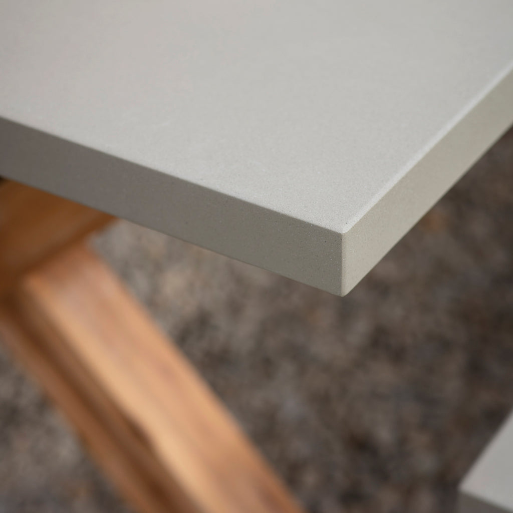 detail of natural table top in polystone