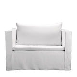 white linen love seat 